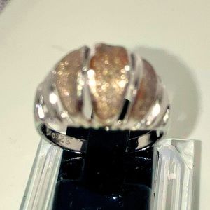 UTICA Vintage Sterling Silver 14k Gold Accents Ring